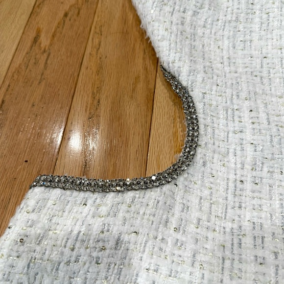 NBD Kenzie Mini Dress in White Tweed Metallic REVOLVE size L - Picture 8 of 12